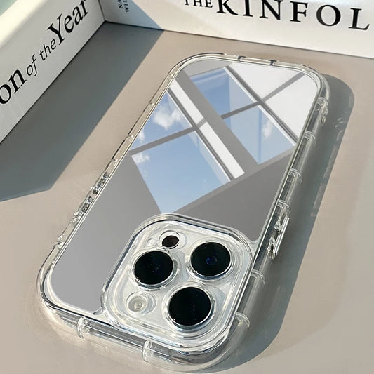 Luxury Fashion Make Up Mirror Phone Case For iPhone 11 12 13 14 15 16 Pro Max Plus XR X XS Hard Acrylic Shockproof Bumper Cover